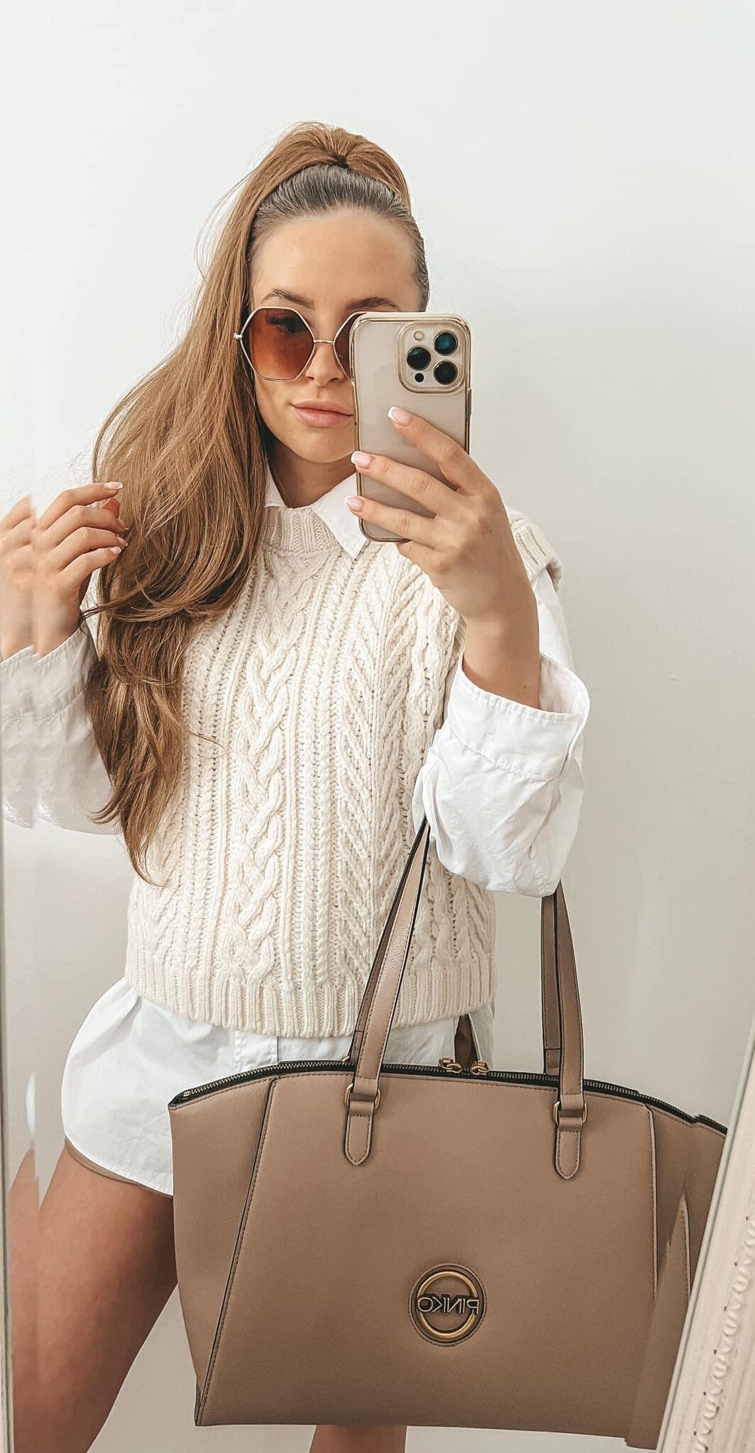 PINKO SHOPPERKA BEIGE